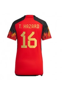 Fotbalové Dres Belgie Thorgan Hazard #16 Dámské Domácí Oblečení MS 2022 Krátký Rukáv